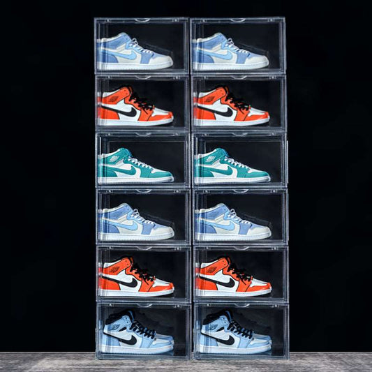 12–PACK Kicksafe® Sneaker Box – Zijwaarts – 36 x 22 x 27,5 CM – Acrylaat Transparant