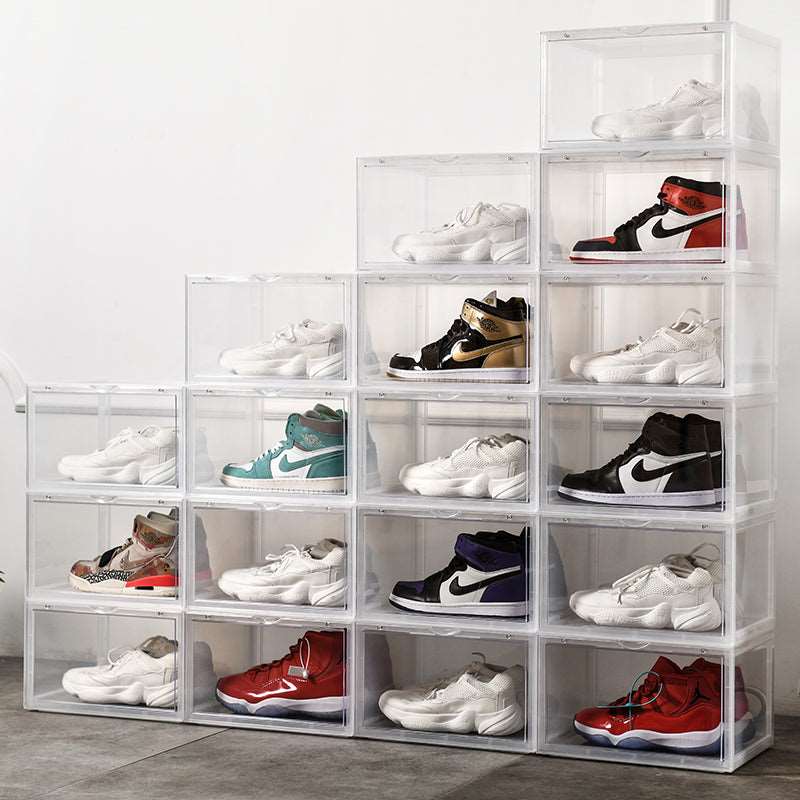 12-PACK Kicksafe® Sneaker Box – Zijwaarts - 36 x 22 x 27,5 CM – Transparant