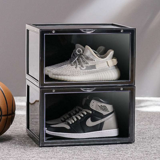 2-PACK Kicksafe® Sneaker Box – Zijwaarts – 36 x 22 x 27,5 CM – Zwart