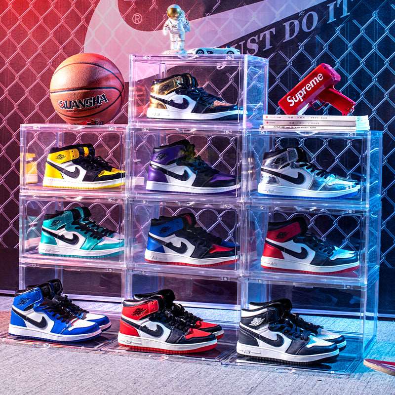 6–PACK Kicksafe® Sneaker Box – Zijwaarts – 36 x 22 x 27,5 CM – Acrylaat Transparant