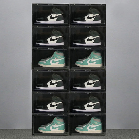 12-PACK Kicksafe® Sneaker Box - Sideways - 36 x 22 x 27.5 CM - Black