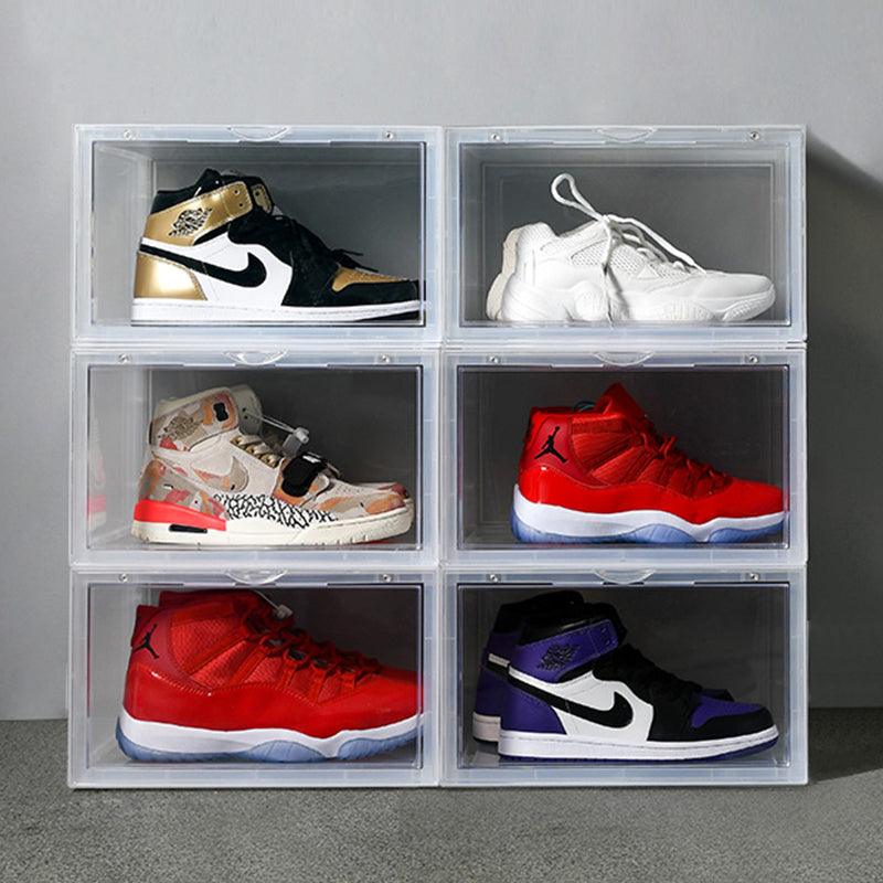 6-PACK Sneakerbox – Zijwaarts - 36 x 22 x 27,5 CM – Transparant - Sneakerboxshop