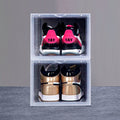 2er-PACK Kicksafe® Sneaker Box – Vorwärts – 22 x 27,8 x 36 cm – Transparent
